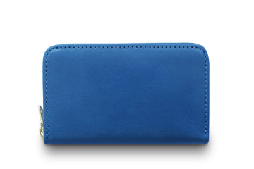 Leather wallet colour blue made from vegetable tanned leather with Riri zipper by LWA Studio.
