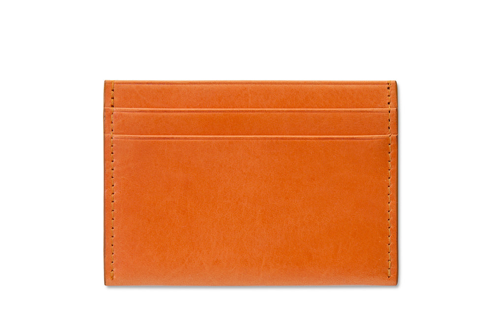 Leather cardholder colour orange made from vegetable tanned leather by LWA Studio. 