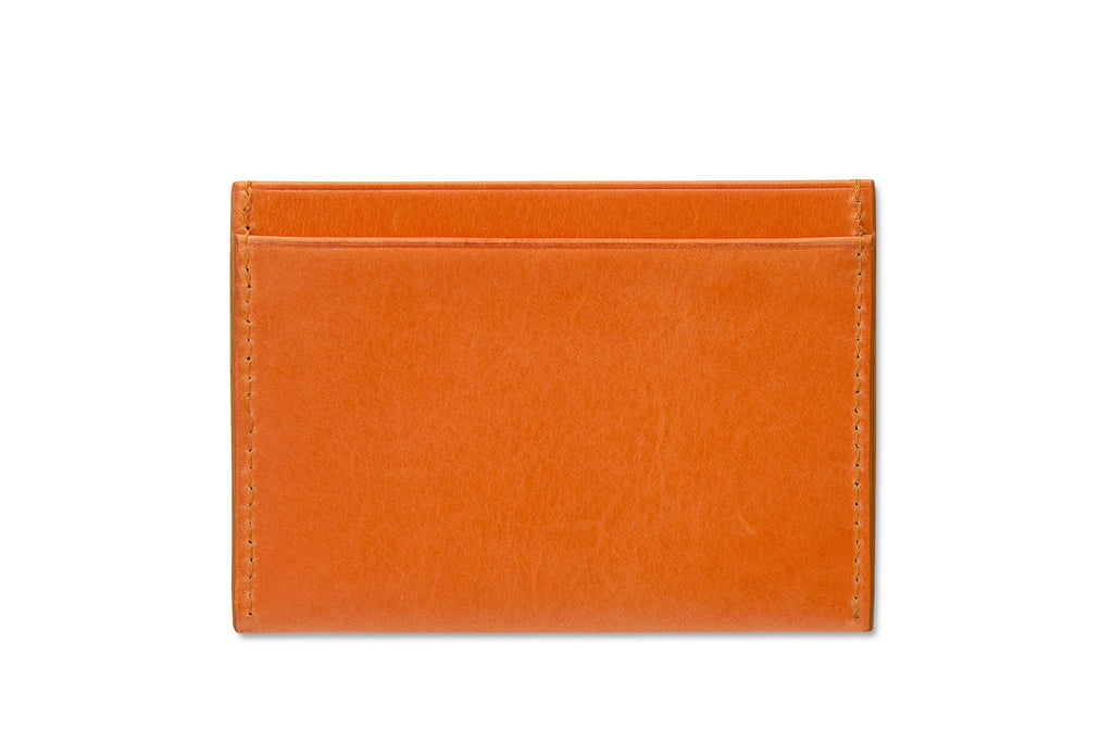 Leather cardholder colour orange made from vegetable tanned leather by LWA Studio. 