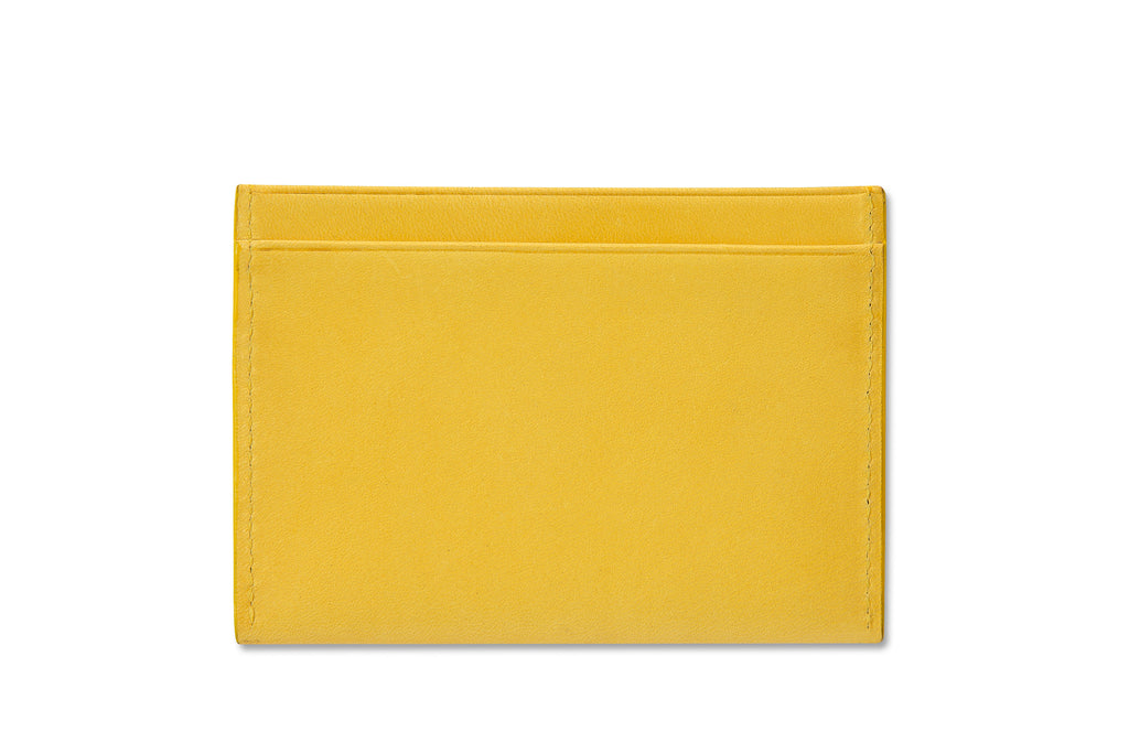 Leather cardholder colour yellow made from vegetable tanned leather by LWA Studio. 