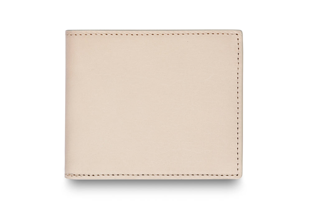 Leather billfold wallet colour natural tan made from vegetable tanned leather by LWA Studio. 